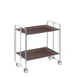 Desserte pliante bauhaus avec roulettes ? structure grise 2 niveaux 4 positions don hierro. wengweng ...