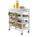 Desserte de rangement blanche sur roulettes ? 2 tiroirs et 3 tagres dimensions 65x35x76 cm ? collection ...