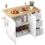 Desserte  roulettes cuisine rangement grande table de cuisine mobile plaque de travail en bois de chne ...