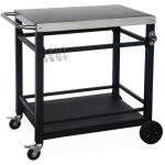 Desserte de barbecue acier 88cm avec roues et poign�e