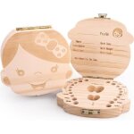 Dessin fille bote  dents de lait organisateur de 20 dents souvenir de bb baby tooth box en bois de ...