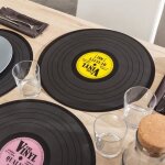 Dessous - de - plat - disco - vinyle - plastique - 39 cm de diam�tre - f�te r�tro