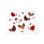 Dessous de plat en verre poules cotty - faye - 20 x 20 cm
