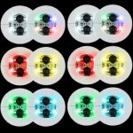 Dessous de verre lumineux - febest - 12 pi�ces - multicolore - � 6 cm - �tanche - 3 modes de clignotement ...