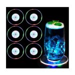 Dessous de verre lumineux - non sp�cifi� - lot de 6 - 3 modes d�clairage - acrylique - �tanche