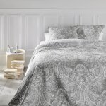 Dessus de lit 2 taies marie gris souris 260x240cm - atmosphera cr�ateur dint�rieur