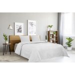 Dessus de lit oasis blanc - 240x260cm - boutis 2 places avec 2 taies 65x65cm - autrefois