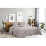 Dessus de lit oasis ficelle - 240x260cm - boutis 2 places avec 2 taies 65x65cm - autrefois