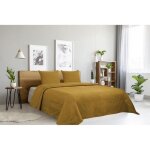 Dessus de lit oasis jaune moutarde - 240x260cm - boutis 2 places avec 2 taies 65x65cm - autrefois Dessus de lit oasis jaune moutarde - 240x260cm - boutis 2 places avec 2 taies 65x65cm - autrefois