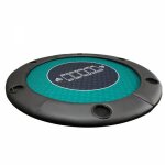 Dessus de table de poker no limit uni rond - 120 cm - pliable - pour 6 joueurs