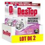 Destop lot de 2 nettoyants lave - linge express anti - calcaire anti - moisissure - 2 doses Destop lot de 2 nettoyants lave - linge express anti - calcaire anti - moisissure - 2 doses