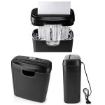 Destructeur de documents - livoo - a4 - 10 l - din p - 2 (bandes 6 mm) - 6 feuilles & cartes bancaires ...