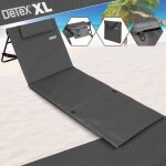 Detex tapis de plage anthracite 158x56 cm transat rembourr avec dossier pliable natte de plage transportable ...