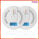 D�tecteur de monoxyde de carbone - akozon - lot de 2 - portable - alarmes 50 / 100 ppm - compact voyage ...