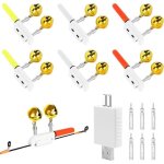 D�tecteurs de touche de p�che lot de 6 avec chargeur - b�tons lumineux led outillage peche