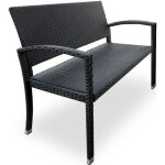 Deuba banc de jardin ? en polyrotin ? noir ? rsistant aux uv et aux intempries mobilier meuble sige ...