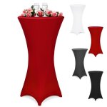 Deuba� housse de table de bar bistrot ronde bordeaux - rouge �60 - 65 cm nappe mange debout protection ...
