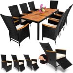 Deuba salon de jardin ensemble 8 + 1 noir polyrotin 2 chaises inclinables table accourdoirs en acacia ... Deuba salon de jardin ensemble 8 + 1 noir polyrotin 2 chaises inclinables table accourdoirs en acacia ...