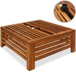Deuba table d´appoint extérieur 62x62x26 cm - cache pied de parasol diam. max. 8 cm en bois d´acacia Deuba table d´appoint extérieur 62x62x26 cm - cache pied de parasol diam. max. 8 cm en bois d´acacia