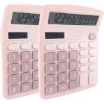 Deux calculatrices de bureau � �nergie solaire roses adapt�es aux enseignants aux �tudiants et � une ...