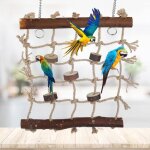 Jouet pour oiseaux - durable - bois naturel - corde de chanvre - quilibre et coordination