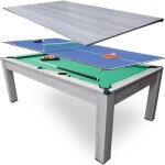 Table de billard 3 en 1 - devessport - blanc - 7ft - convertible - accessoires inclus