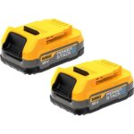 Dewalt lot de 2 powerstack dewalt 18v xr avec batterie de rechange 17 ah avec technologie de batterie ...