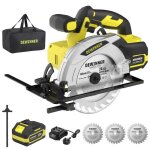 Dewinner scie circulaire sans filscie circulaire bois 4000rpm 1x4. 0ah batterie coupe 54mm(90�) - 38mm(45�) ...
