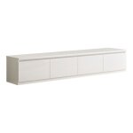 Deyton - meuble tv 4 portes laqu blanc brillant