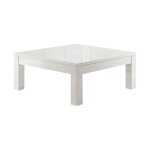 Deyton - table basse carre 100cm laque blanc brillant