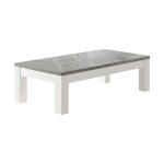 Deyton - table basse l127cm laqu�e blanc et gris marbr�