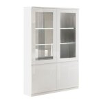 Deyton - vitrine 4 portes laqu�e blanc brillant avec leds