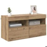 Soldes dhiver�banc tv - meuble hifi - marron meuble tv mural design mural - ch�ne artisanal - 80 x 30 ...