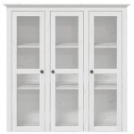 Soldes dhiver�buffet bahut placard de rangement - blanc armoire - avec portes - vitr�es bodo blanc - ...