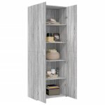 Soldes dhiver�buffet bahut placard de rangement - gris buffet haut - sonoma gris - 70x425x185 cm - bois ...