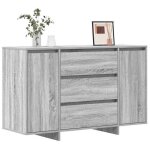Soldes dhiver�buffet bahut placard de rangement - gris buffet - gris sonoma - 120 x 41 x 75 cm - bois ...
