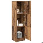 Soldes dhiver�buffet bahut placard de rangement - marron haut armoire - bois ancien - 31. 5 x 32 x 122. ...