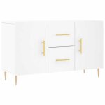 Solde dhiver�buffet de cuisine kenneth - enfilade - armoire bas vitrine blanc 100x36x60cm - bois ding�nierie ...