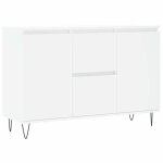 Solde dhiver�buffet de cuisine kenneth - enfilade - armoire bas vitrine blanc 1015x35x70cm - bois ding�nierie ...