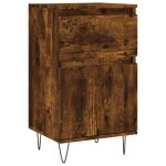 Solde dhiver�buffet de cuisine kenneth - enfilade - armoire bas vitrine ch�ne fum� 40x35x70cm - bois ...