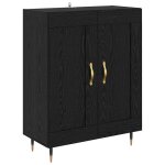 Solde dhiver�buffet de cuisine kenneth - enfilade - armoire bas vitrine ch�ne noir 695x34x90cm - bois ...