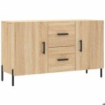 Solde dhiver�buffet de cuisine kenneth - enfilade - armoire bas vitrine ch�ne sonoma 100x36x60cm - bois ...
