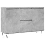 Solde dhiver�buffet de cuisine kenneth - enfilade - armoire bas vitrine gris b�ton 1015x35x70cm - bois ...
