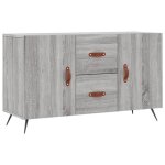 Solde dhiver�buffet de cuisine kenneth - enfilade - armoire bas vitrine sonoma gris 100x36x60cm - bois ...