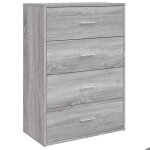Solde dhiver�buffet de cuisine kenneth - enfilade - armoire bas vitrine sonoma gris 60x31x84cm - bois ...