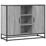 Solde dhiver�buffet de cuisine kenneth - enfilade - armoire bas vitrine sonoma gris 92x35x76cm - bois ...