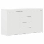 Solde dhiver�buffet de cuisine kenneth - enfilade - armoire bas vitrine avec tiroir blanc 120x36x69cm ...