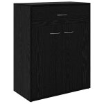 Solde dhiver�buffet de cuisine kenneth - enfilade - armoire bas vitrine avec tiroir ch�ne noir 60x30x75cm ...