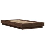 Soldes dhiver�meuble lit - brun cadre de lit - 1 place - contemporain - sans matelas - ch�ne marron - ...