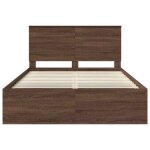 Soldes dhiver�meuble lit - marron cadre de lit - 2 places - contemporain - ch�ne brun - 140 x 200 cm ...